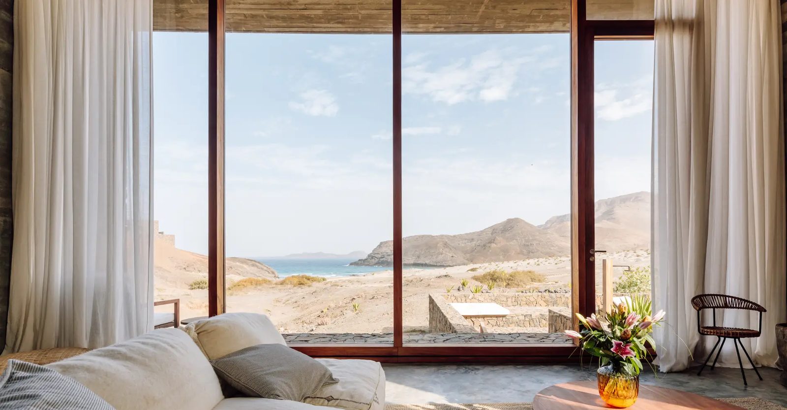 Barefoot Luxury — sunlit lounge with ceramics