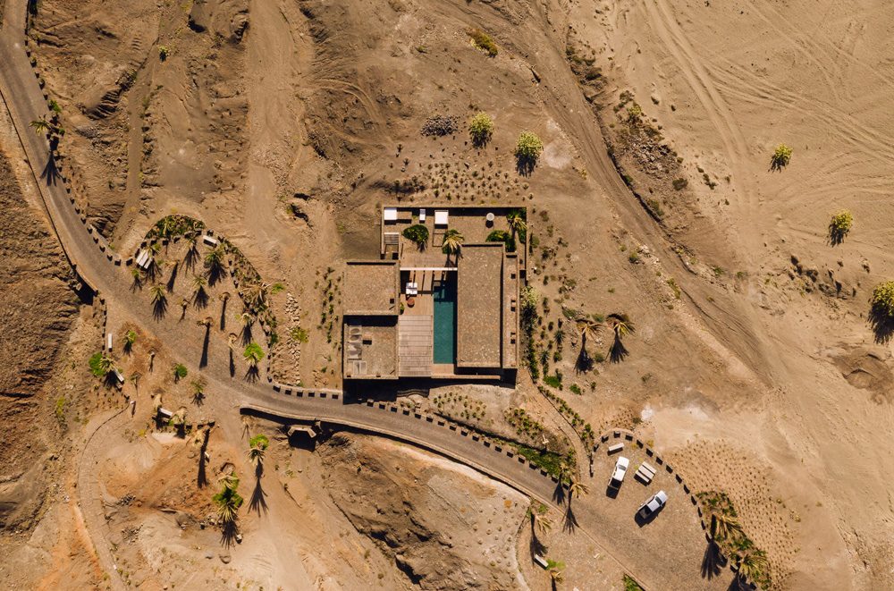 Aerial top-down view of a Barefoot Luxury villa with private pool