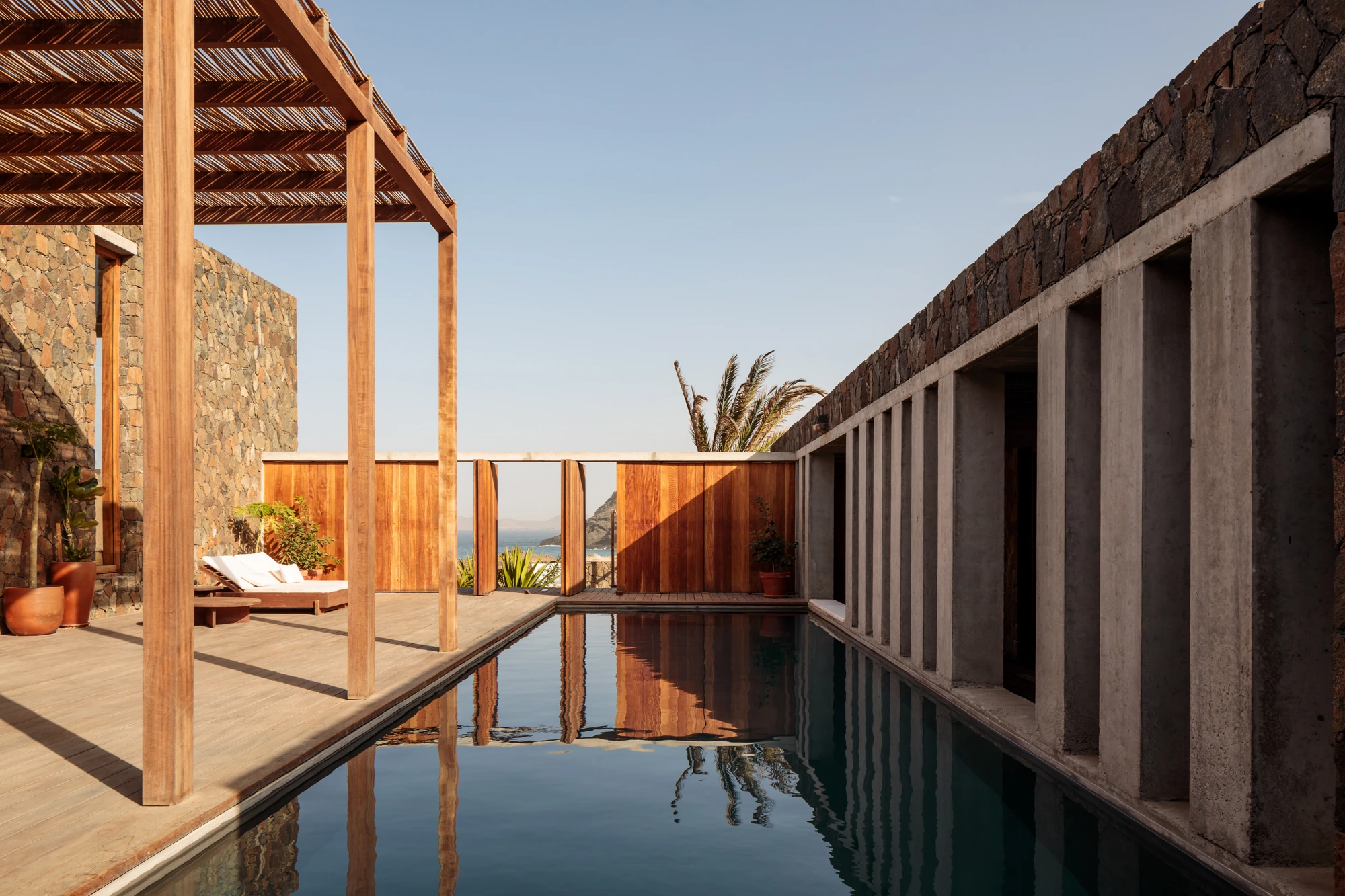 Villa rental São Vicente with hotelier services — private pool of a Barefoot Luxury villa in Cabo Verde