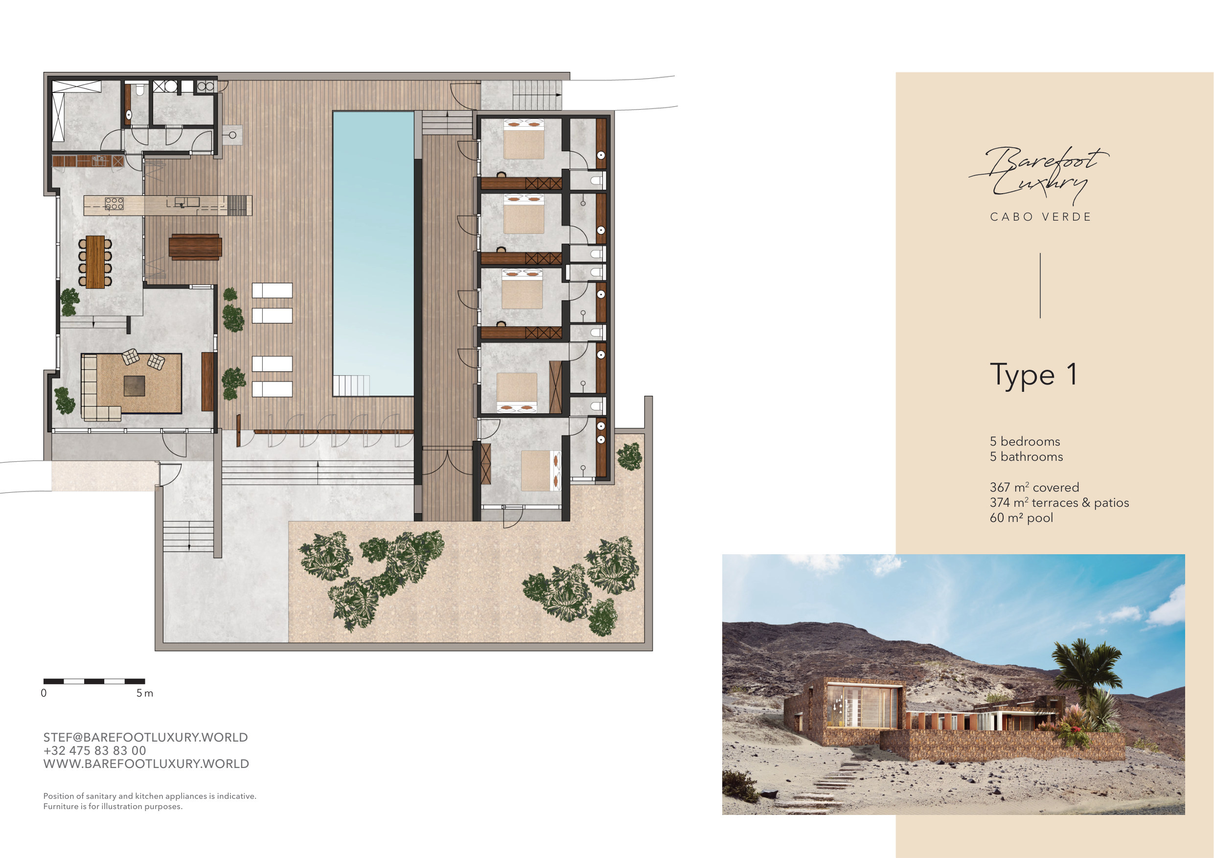 Villa Type 1 — architectural floor plan